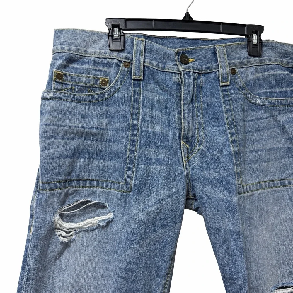 True Religion Ricky Big T Shorts Mens 38 Light Wash Denim Relaxed Y2K Skater